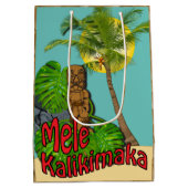 Hawaiisches Tiki Mele Kalikimaka Mittlere Geschenktüte (Rückseite)