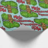Hawaiisches Tiki Mele Kalikimaka Packpapier (Ecke)