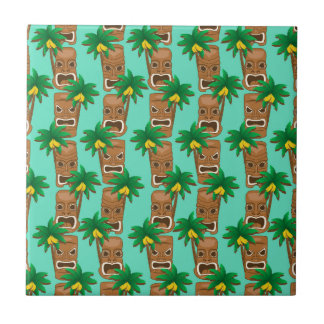 Hawaiisches Tiki Wiederholungs-Muster Fliese