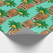 Hawaiisches Tiki Wiederholungs-Muster Geschenkpapier (Ecke)