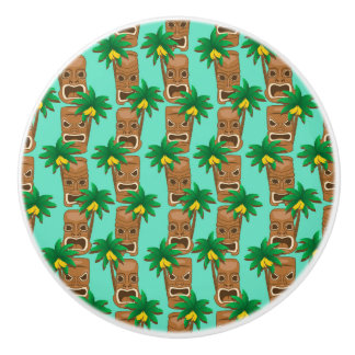 Hawaiisches Tiki Wiederholungs-Muster Keramikknauf