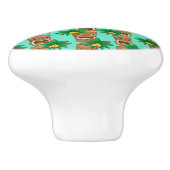 Hawaiisches Tiki Wiederholungs-Muster Keramikknauf (Seitenansicht)