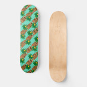 Hawaiisches Tiki Wiederholungs-Muster Skateboard (Vorderseite)