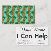 Hawaiisches Tiki Wiederholungs-Muster Visitenkarte (Vorne/Hinten)