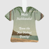 Hawaiisches Vintages Mele Kalikimaka Aloha Shirt Ornament (Rückseite)