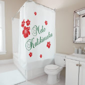 Hawaiisches Weihnachten~ Mele Kalikimaka Duschvorhang (Beispiel)