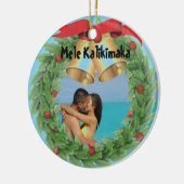Hawaiisches WeihnachtsFoto Keramik Ornament (Links)