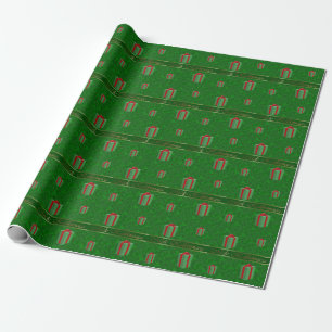 Hawaiisches Weihnachtsgeschenk verpackt grünes Geschenkpapier