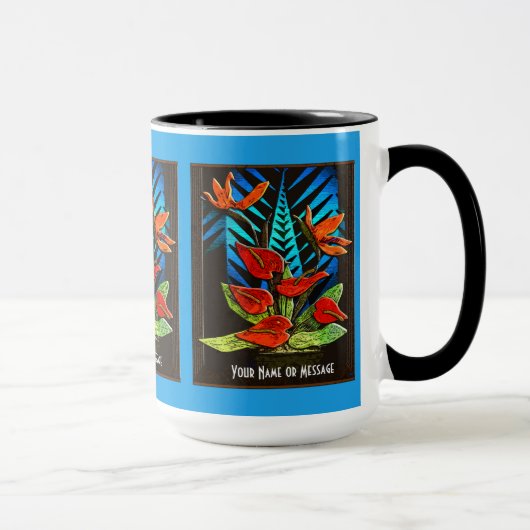 Hawiian Anthuriums (personalisierte Umarmung) Tasse (Rechts)