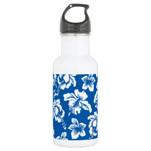Hawiian blaues Blumen-Muster Trinkflasche