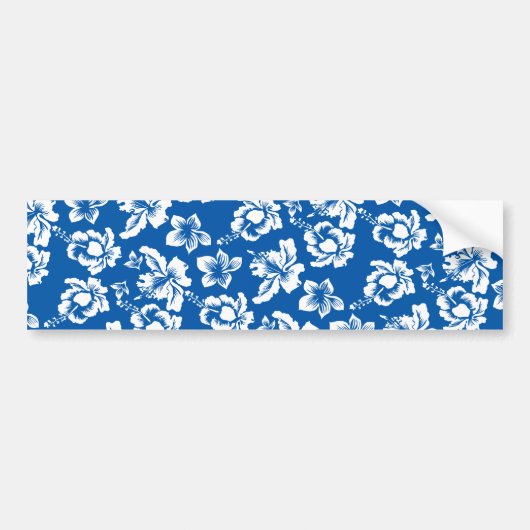 Hawiian Blue Blume Pattern Autoaufkleber (Vorne)