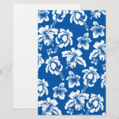 Hawiian Blue Blume Pattern Briefpapier (Vorne/Hinten)