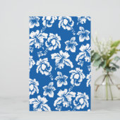 Hawiian Blue Blume Pattern Briefpapier (Stehend Vorderseite)