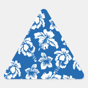 Hawiian Blue Blume Pattern Dreieckiger Aufkleber