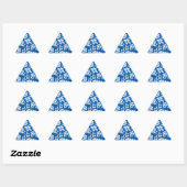 Hawiian Blue Blume Pattern Dreieckiger Aufkleber (Blatt)