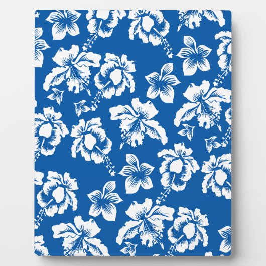 Hawiian Blue Blume Pattern Fotoplatte (Vorderseite)