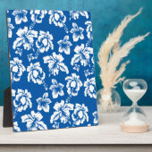 Hawiian Blue Blume Pattern Fotoplatte (Seite)