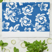 Hawiian Blue Blume Pattern Geschirrtuch (Gefaltet)