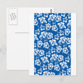 Hawiian Blue Blume Pattern Postkarte (Vorne/Hinten)