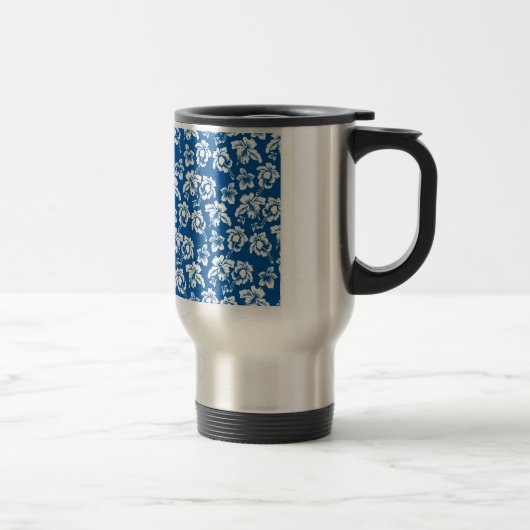 Hawiian Blue Blume Pattern Reisebecher (Rechts)