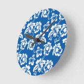 Hawiian Blue Blume Pattern Runde Wanduhr (Winkel)