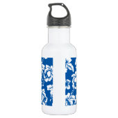 Hawiian Blue Blume Pattern Trinkflasche (Rückseite)