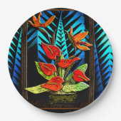 Hawiian Christmas Bouquet Pappteller (Vorderseite)