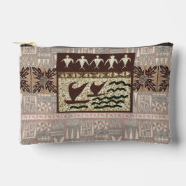 Hawiian Sailing Canoe & Paddlemen Tapa Small Pouch Zubehörtasche