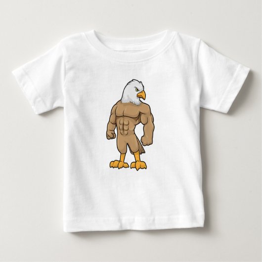 Hawk als Bodybuilder mit Six Pack Baby T-shirt (Vorderseite)