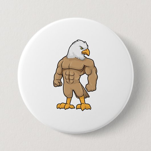 Hawk als Bodybuilder mit Six Pack Button (Vorderseite)