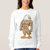 Hawk als Bodybuilder mit Six Pack Sweatshirt (Vorderseite)