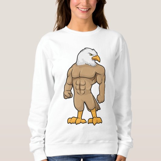 Hawk als Bodybuilder mit Six Pack Sweatshirt (Vorderseite)