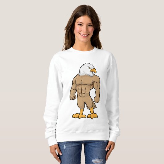 Hawk als Bodybuilder mit Six Pack Sweatshirt (Vorne ganz)