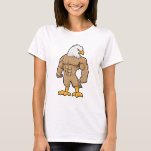 Hawk als Bodybuilder mit Six Pack T-Shirt