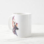 Hawk auf Abstrakter Wasserfarbenlandschaft Kaffeetasse (Vorderseite Links)