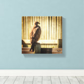 Hawk auf Zaun Leinwanddruck (Insitu (Holzboden))