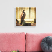 Hawk auf Zaun Leinwanddruck (Insitu (Wohnzimmer))