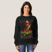 Hawk Bird Ugly Santa Riding Hawk Weihnachten Sweatshirt (Vorne ganz)