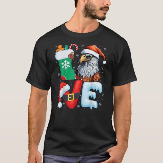 Hawk Birds Wearing Santa Hat Xmas Holiday Hawk Chr T-Shirt (Vorderseite)