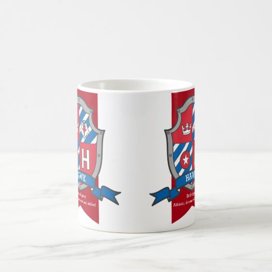 Hawk-Buchstabe H heraldry red blue name Kaffeetasse (Mittel)