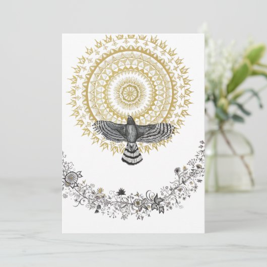 Hawk Dreams Large Flat Note Card (Stehend Vorderseite)