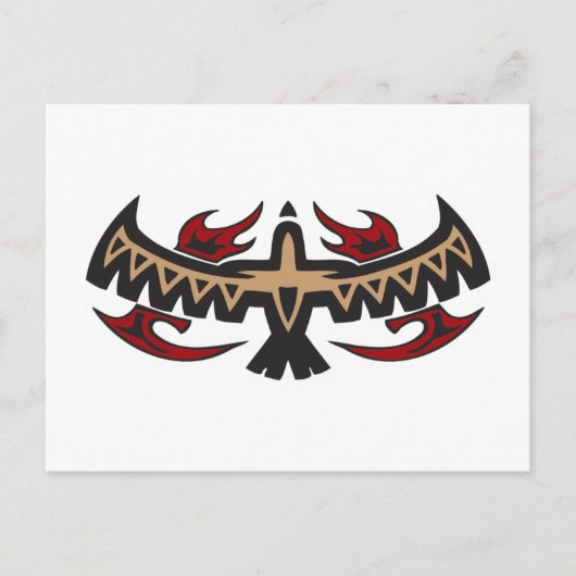 Hawk Eagle Tribal Tattoo Postkarte (Vorderseite)