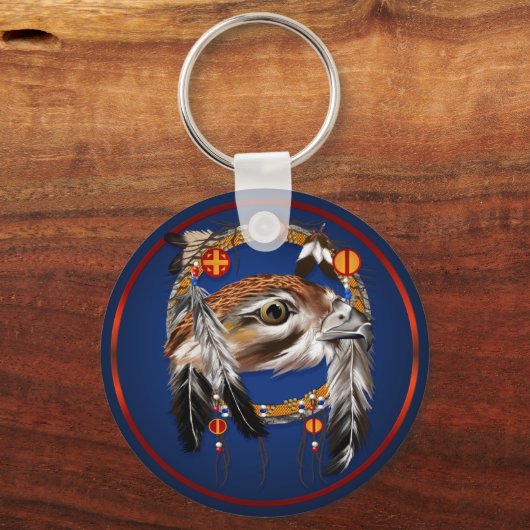 Hawk Face Dream Catcher Schlüsselanhänger (Vorderseite)