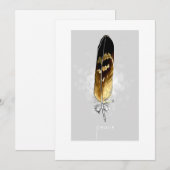 Hawk Feather Flat Weihnachtskarte Feiertagskarte (Vorne/Hinten)