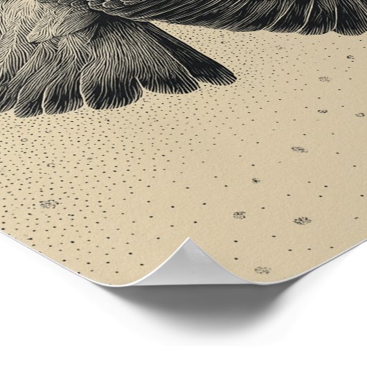 Hawk in a starry night sky poster (Ecke)