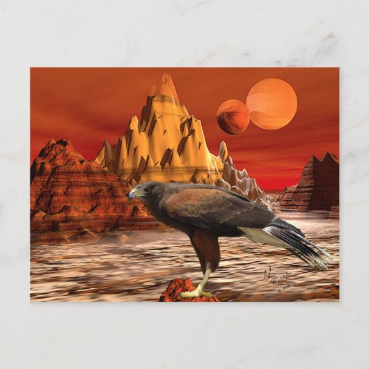 Hawk in den Roten Bergen Postkarte (Vorderseite)