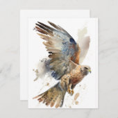 Hawk in Wasserfarben Feiertagskarte (Vorne/Hinten)