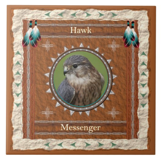 Hawk - Messenger - Keramik Fliese (Vorderseite)