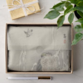 Hawk mit Captive Tree Sparrow von Ohara Koson Seidenpapier (Geschenk)