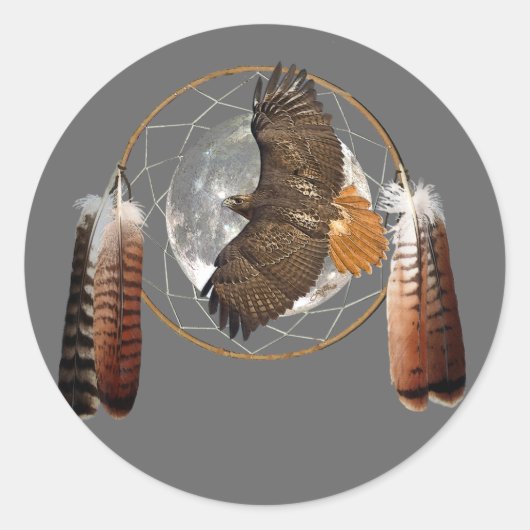 Hawk Moon Runder Aufkleber (Vorderseite)